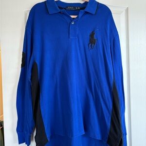 Polo by Ralph Lauren Men's Royal Blue and Black Polo Shirt